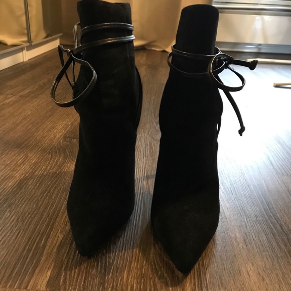 Saint Laurent suede lace up ankle boots - Picture 3 of 7